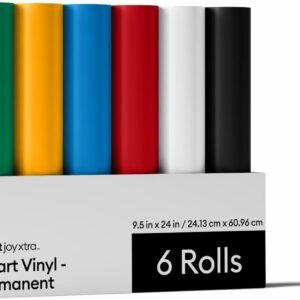 Cricut Smart Permanent Vinyl for Joy Xtra Machine, Sampler Pack (9.5in x 24in, 6 Sheets)