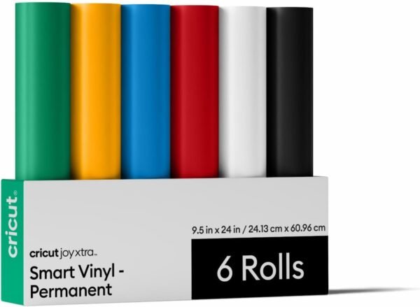 Cricut Smart Permanent Vinyl for Joy Xtra Machine, Sampler Pack (9.5in x 24in, 6 Sheets)