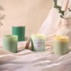 Assorted Green Candle Jars with Bamboo Lids - Image 2