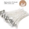 100 Pcs Natural Candle Wicks – 6" Pre-Waxed, Low Smoke, 100% Cotton Core for DIY Candle Making - Image 4