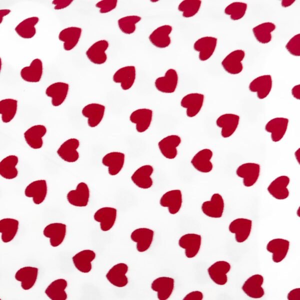 Polar Fleece Fabric – 72"x60", Soft Plush Anti-Pill, Red Hearts, 2 Yards, for Blankets & Crafts