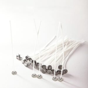100 Pcs Natural Candle Wicks – 6" Pre-Waxed, Low Smoke, 100% Cotton Core for DIY Candle Making