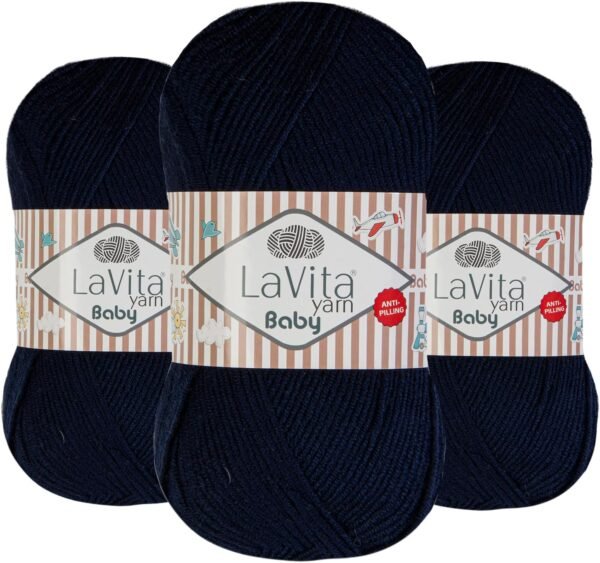 Baby Yarn Pack – 3 Soft Acrylic Skeins, 820 Yards Total, Hypoallergenic for Knitting & Crochet