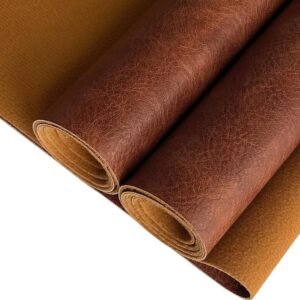 Thick Brown Faux Leather Fabric, 1 Yard