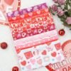 Valentine’s Fabric Bundle – 8 pcs, 8 Designs, Cotton Squares with Hearts & Florals for DIY Crafts - Image 2