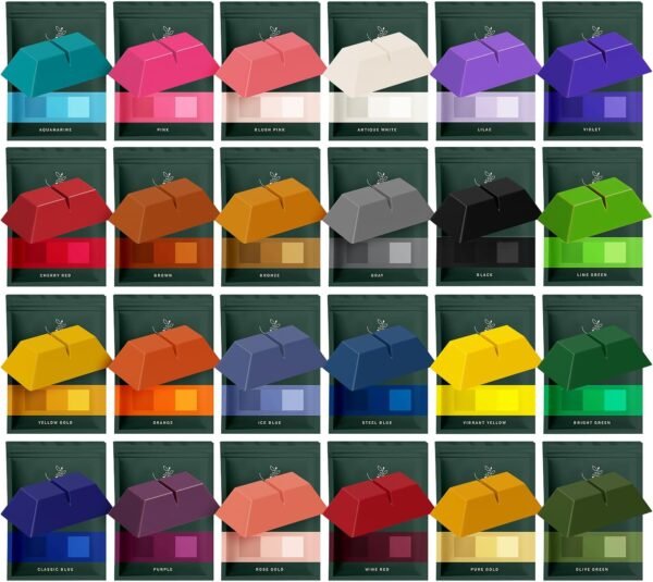Hearth & Harbor Candle Dye 24 Colors, Nontoxic, Soy Wax Dye Blocks