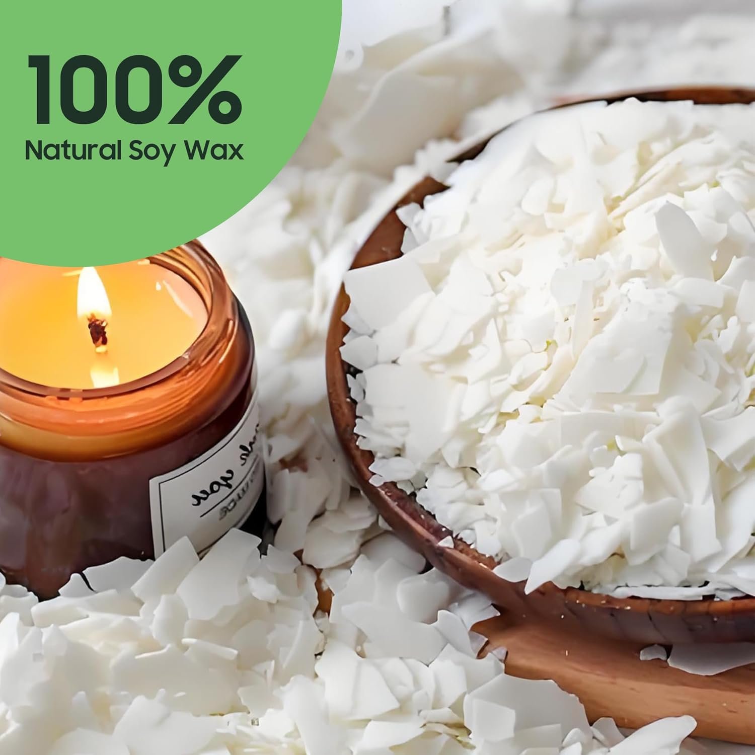 Premium Soy Wax for Candle Making, 2.2lbs Natural Soy Wax, 100 Cotton Wicks & Holders - Image 5