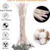100 Pcs ECO Wicks for Soy Candles – 6" Pre-Waxed, Thick Wick with Base for Candle Making - Image 3
