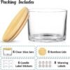 Large 3-Wick Clear Glass Candle Jars with Bamboo Lids - Image 5