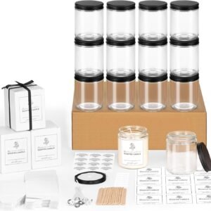 8OZ Glass Jars with Metal Lids and Labels