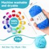Acrylic Yarn Set – 52 Skeins (1820 Yds), 52 Colors, 2 Hooks, 2 Needles, 10 Markers, Bag, Beginner Gift - Image 2