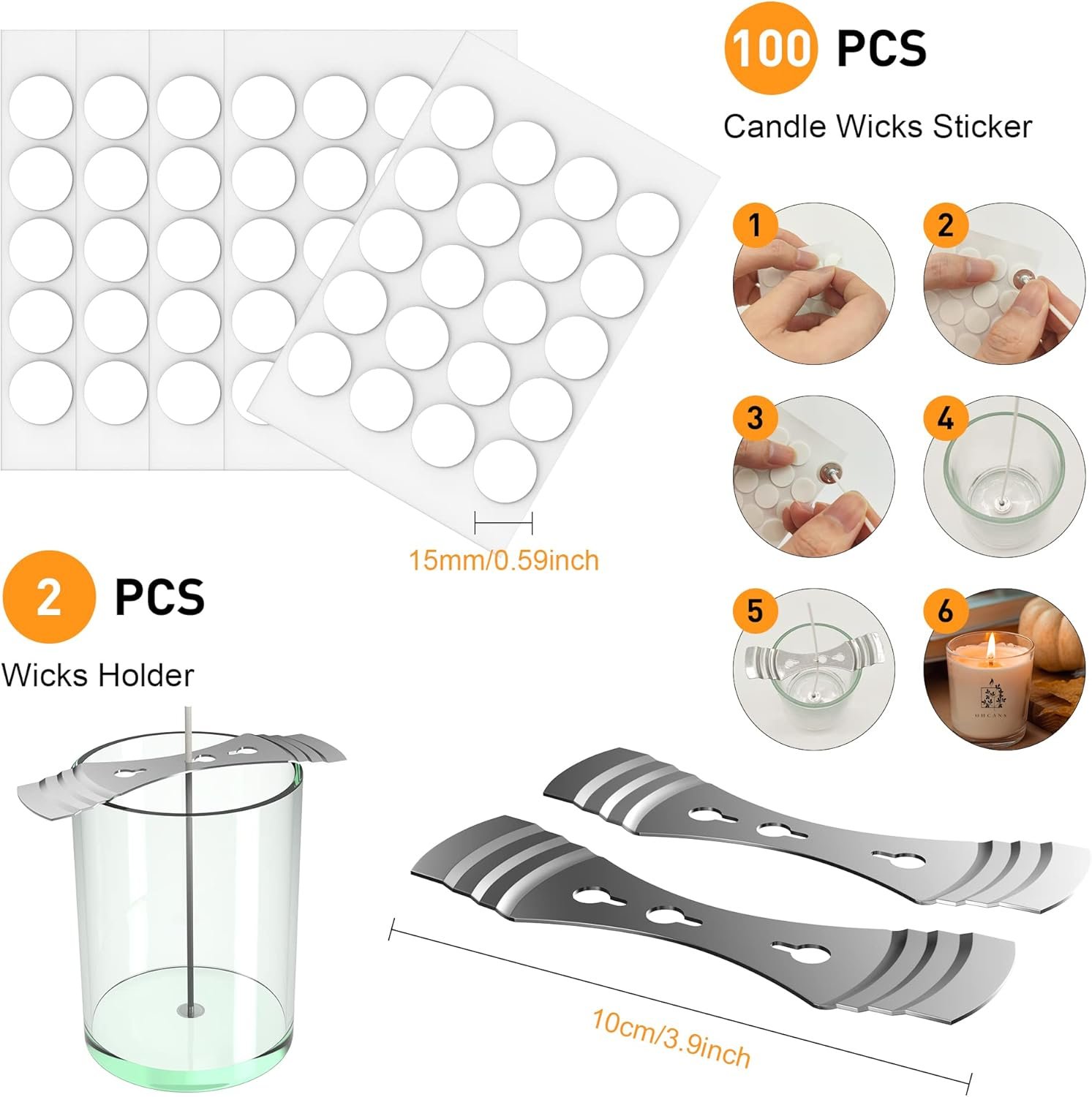 Premium Soy Wax for Candle Making, 2.2lbs Natural Soy Wax, 100 Cotton Wicks & Holders - Image 4