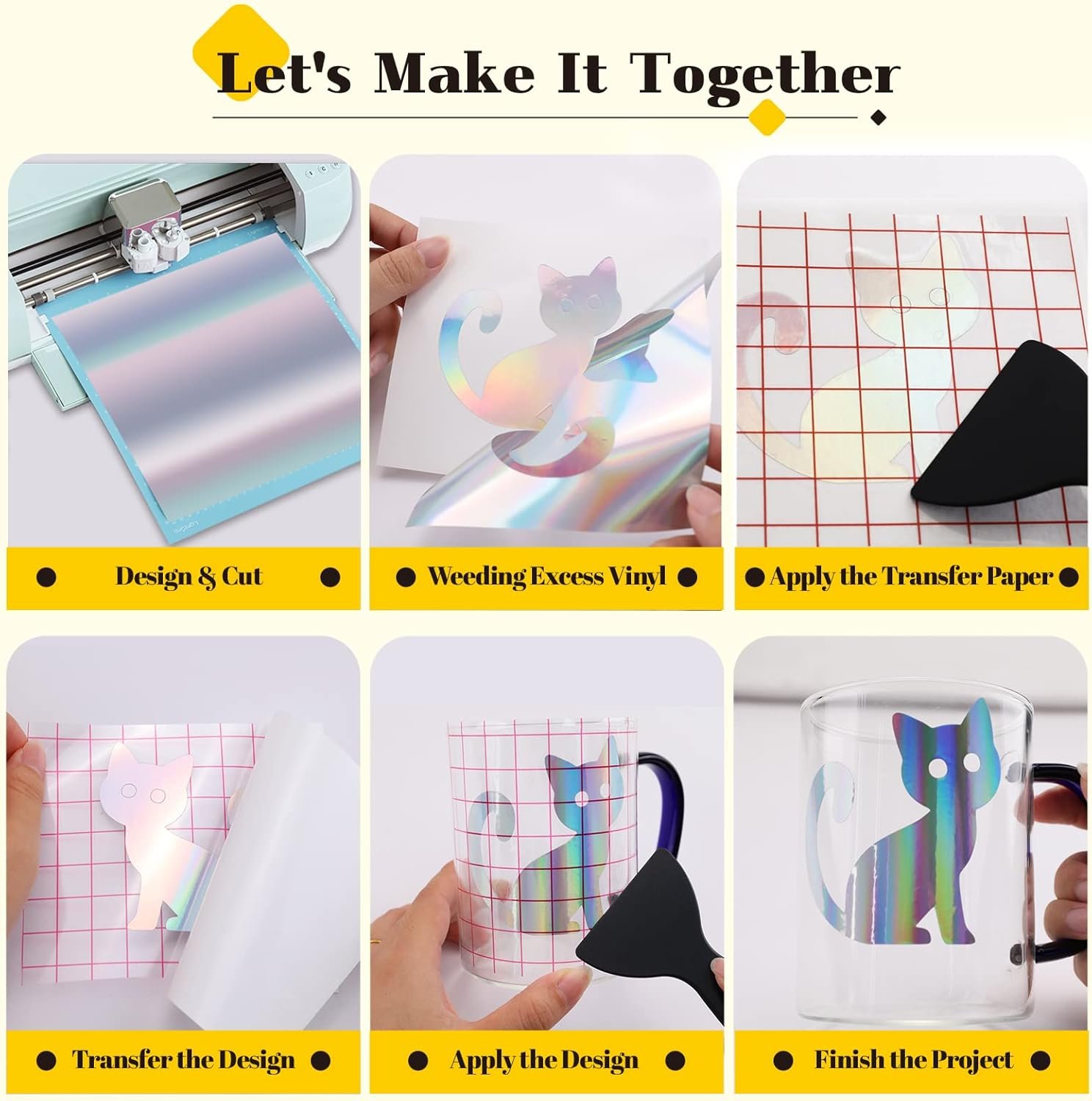 57 Pcs Permanent Vinyl Bundle – 12" x 12" Sheets & Transfer Tape for Party Decorations & Stickers - Image 2