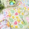 Pastel Easter Fabric Bundle – 8 Pieces, 18x22 Inch, Chicks, Bunny & Flowers for DIY & Decor - Image 2
