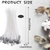 100 Pcs 8" Cotton Candle Wicks – Pre-Waxed, Thick with Base for DIY Candle Making - Image 4