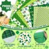 St. Patrick’s Fabric Bundle – 100 pcs, 10"x10" Squares, Shamrock & Clover Prints for DIY Quilting - Image 2