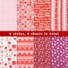 Valentine’s Fabric Bundle – 8 pcs, 8 Designs, Cotton Squares with Hearts & Florals for DIY Crafts - Image 4