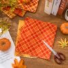 Fall Cotton Fabric Bundle – 12 Pieces, 18x22 Inch, Autumn Buffalo Plaid for Thanksgiving DIY - Image 2