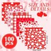 Valentine’s Fabric Bundle – 100 pcs, 10"x10" Squares, Rose, Red & Pink Hearts for DIY Craft - Image 4