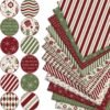 Christmas Fabric Bundle – 12 pcs, 18x22", Plaid, Stripe & Snowflake Prints for DIY Crafts - Image 3