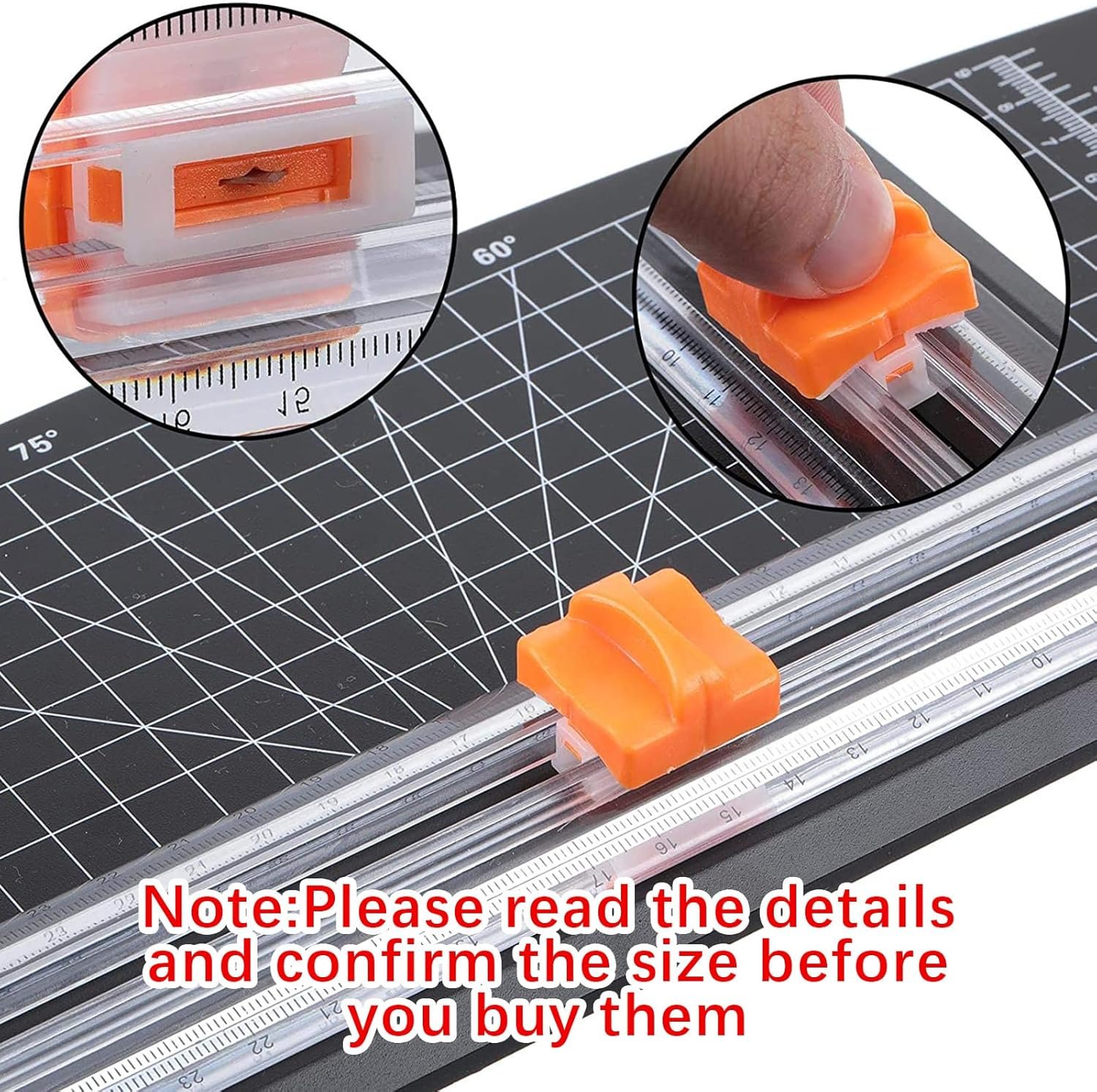 6 Pcs Paper Cutter Replacement Blades – Craft Cutting Blades for A4 Trimmer (Orange) - Image 4