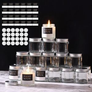 4 oz Clear Glass Candle Jars with Lids