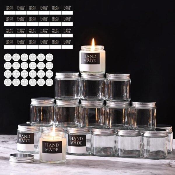 4 oz Clear Glass Candle Jars with Lids