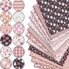 Ghost Floral Fabric Bundle – 12 pcs, 18x22 Inch, Pumpkin & Flower Prints, Pink & Black for Halloween Craft - Image 3