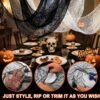 Halloween Creepy Cloth – 6 Pieces, 30"x72", Black & White for Haunted House & Party Decor - Image 2