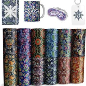 12 Pcs Boho Transfer Sheets – 4.5" x 12", Pre-Printed Sublimation Paper for DIY T-Shirts, Mugs & More
