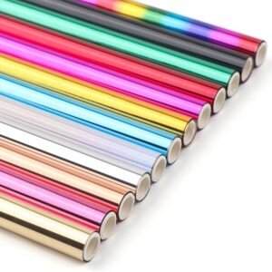 12 Pcs Heat Activated Foil – 5.9" x 4.26ft Sheets, 12 Colors for Scrapbooking & Foiling Pens