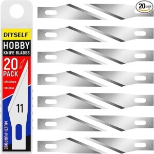 20 Pcs #11 X-Acto Knife Blades – SK5 Carbon Steel for Craft & Scrapbooking with Storage Case