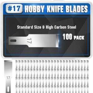 100 Pack X-Acto Knife Replacement Blades #17 – High Carbon Steel for Crafting, Scrapbooking & Stencils