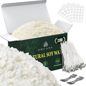Premium Soy Wax for Candle Making, 2.2lbs Natural Soy Wax, 100 Cotton Wicks & Holders
