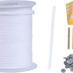 200ft Candle Wick Roll (35 PLY) – Includes Wick Stickers, Holders, & Bases for Candle Making