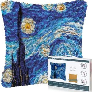 Starry Sky Pre-Printed Canvas Latch Hook Pillow Kit