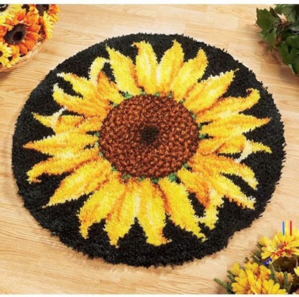 Sunflower Pattern Latch Hook Rug Kit