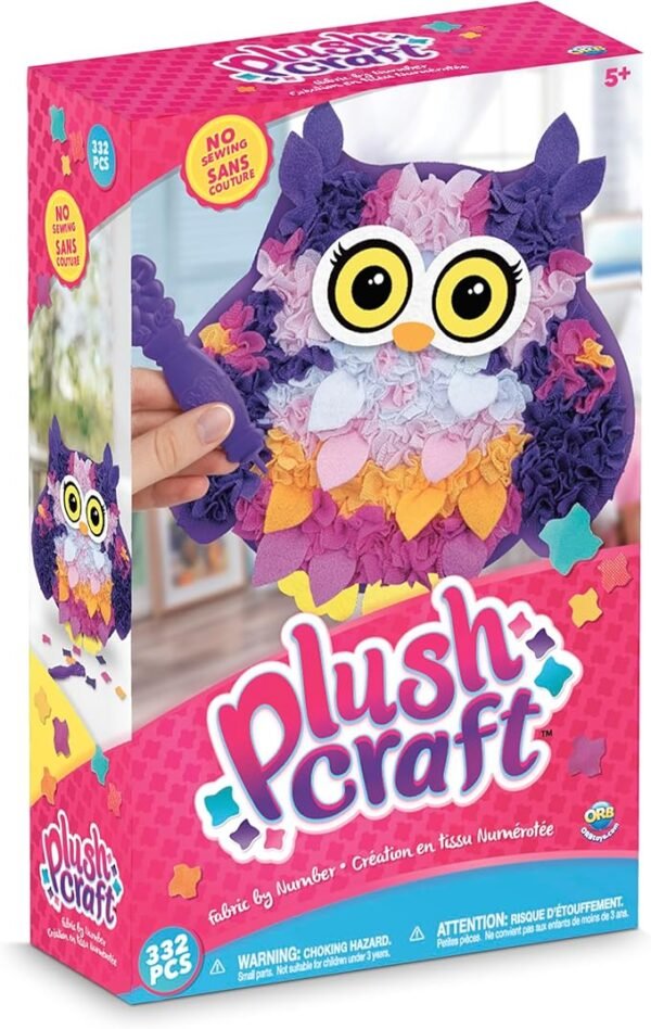 Mess-Free Fabric by Number Owl Pillow Crafting Kit