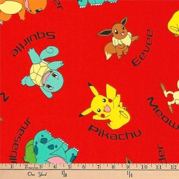 Kaufman Pokemon Characters Red, Fabric