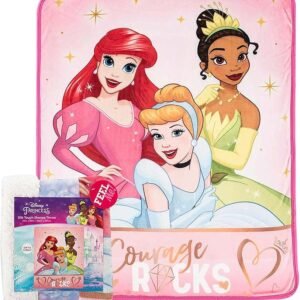Princess Silk Touch Sherpa Throw Blanket, 40" x 50", Rocking Princesses
