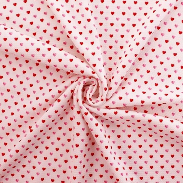 Valentine Hearts Knit Fabric – Pink, 4-Way Stretch, 1 Yard