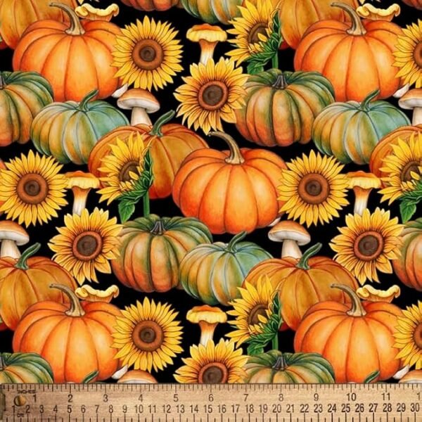 Pumpkins Autumn Harvest Cotton Fabric