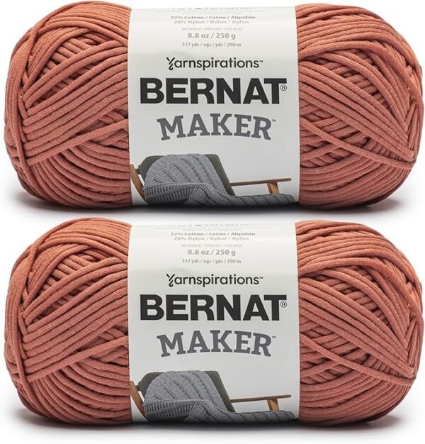 Bulky Cotton-Nylon Yarn – 2 Pack, 250g Each, 317 Yards, for Knitting & Crochet
