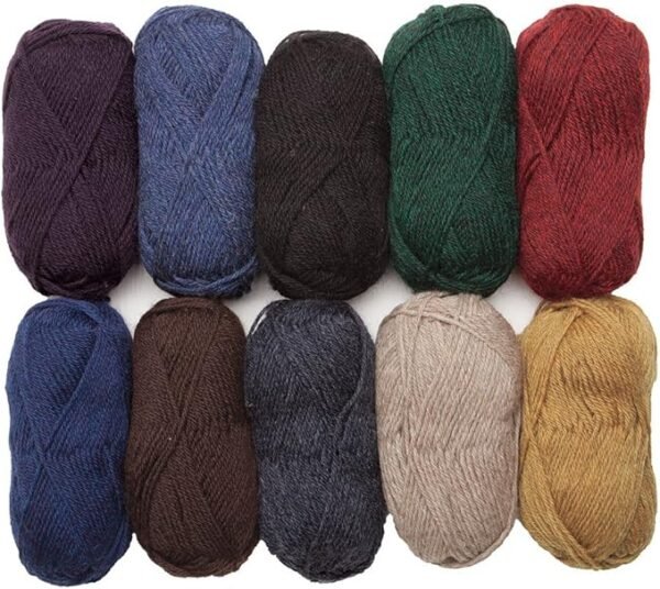 Wool Yarn Pack – 10 Skeins Worsted Weight for Home Décor
