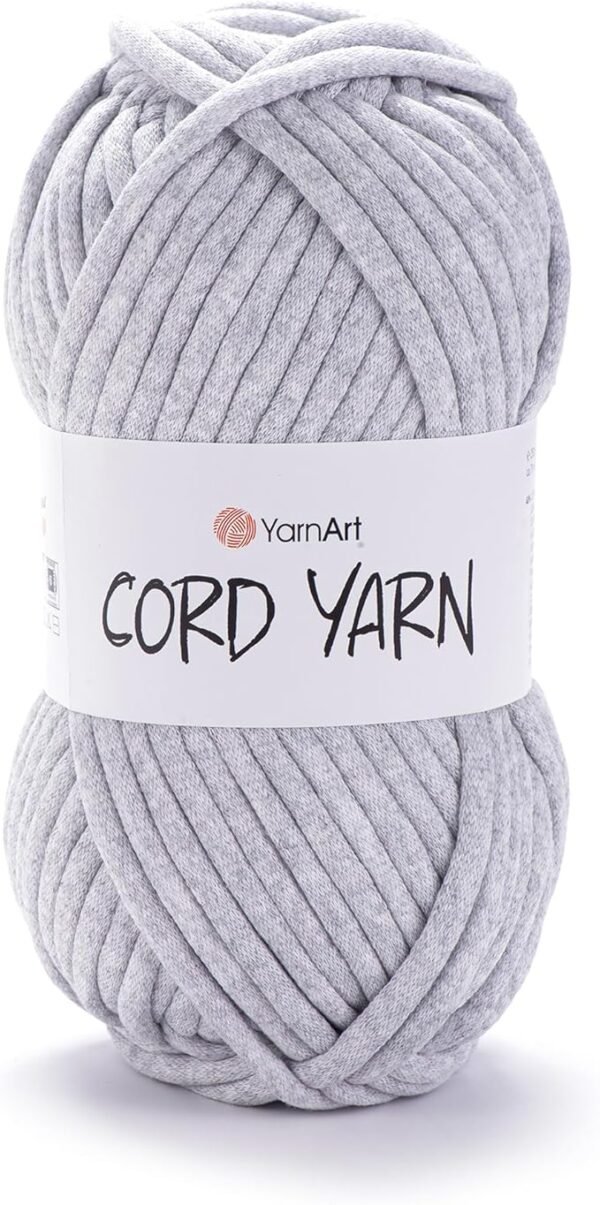 Super Bulky Crochet Cord Yarn – 8.8oz/80yds, Light Gray, for Baskets, Rugs, Cushions, Bags & Pet Beds
