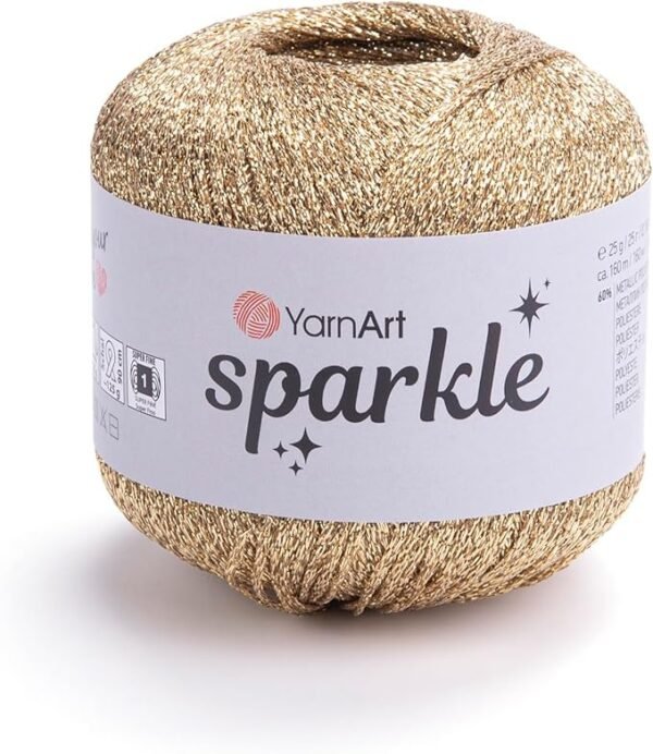Metallic Glitter Fine Yarn – Lightweight, Soft for Crochet & Knitting, Amigurumi, Shawls, Bags