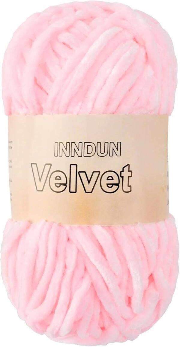 Super Bulky Velvet Chenille Yarn – Pink, Soft for Baby Blankets & Amigurumi