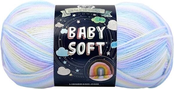 Yarn (1 Skein) Babysoft Baby Yarn Yarn, Pastel Print