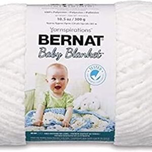 Baby Blanket Yarn – Super Bulky, 10.5oz/300g, 220 Yards, White, for Knitting & Crochet