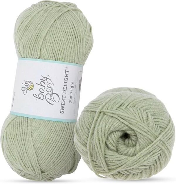 Lightweight Baby Yarn – Soft Acrylic Blend, 377 Yards, Green Light, for Knitting & Crochet